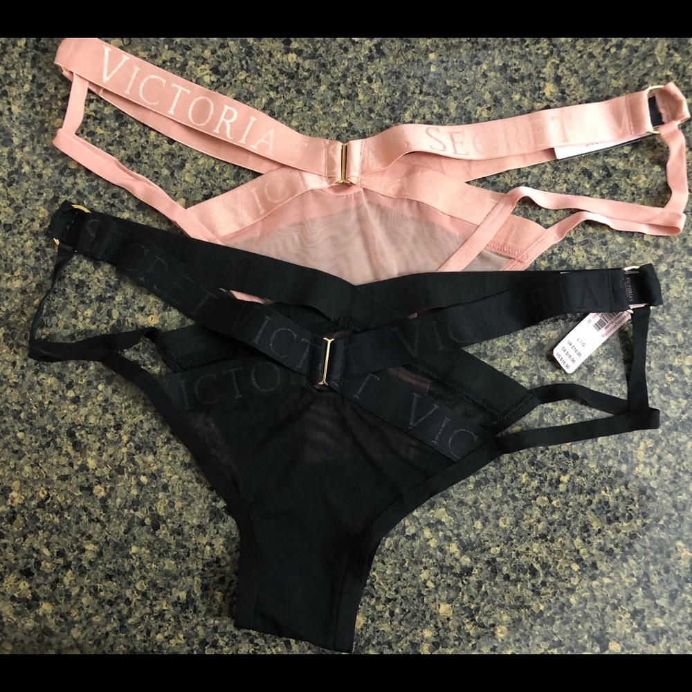2 BNWT Victoria's Secret Cheeky Thong Panties. Lg